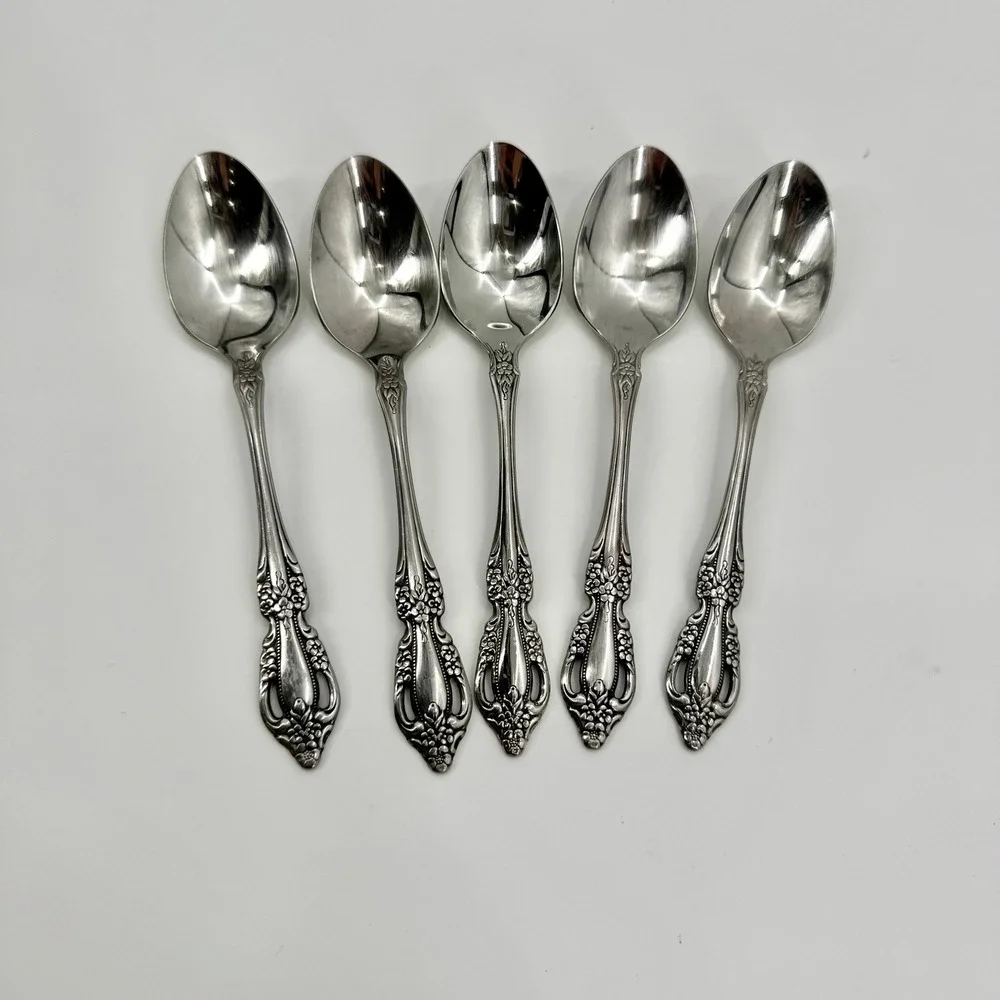 Oneida Distinction Deluxe Raphael Pattern Stainless Steel Set 5 Teaspoons 6